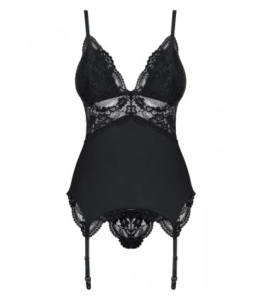 Obsessive - 810 Corset & Thong, Black