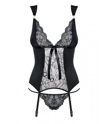 Obsessive - Charmea Corset & Thong, Black