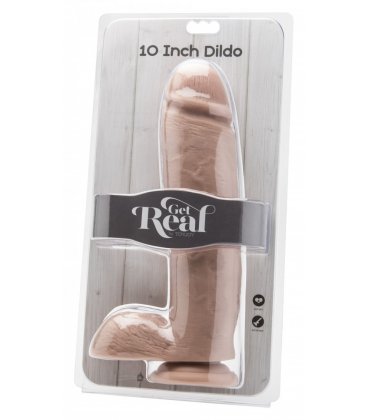 Get Real - 10 Inch Dildo with Balls, Natur