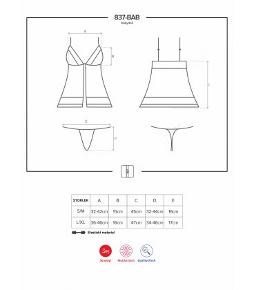 Obsessive - 837 Babydoll & Thong