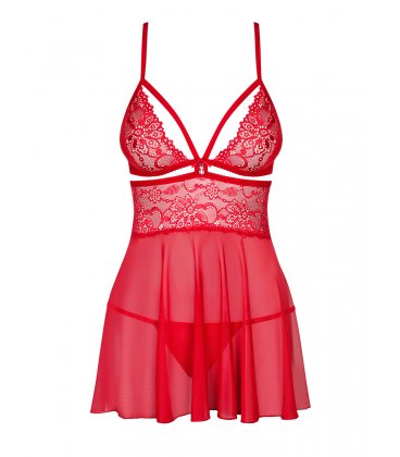Obsessive - 838 Babydoll & Thong, Red