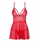 Obsessive - 838 Babydoll & Thong, Red