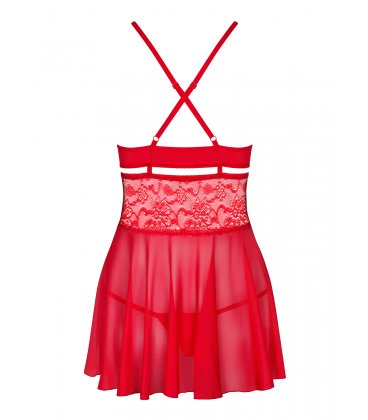 Obsessive - 838 Babydoll & Thong, Red