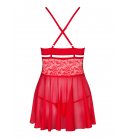 Obsessive - 838 Babydoll & Thong, Red