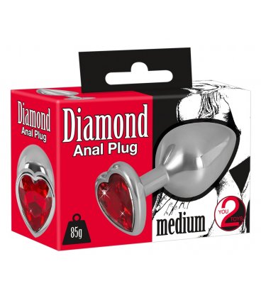 Aluminium Heart Butt Plug, Medium