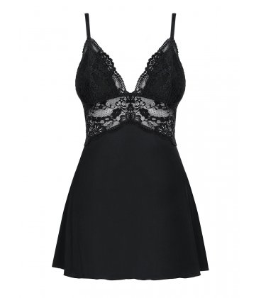 Obsessive - 810 Babydoll & Thong, Black
