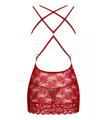 Obsessive - 860 Chemise & Thong, Red