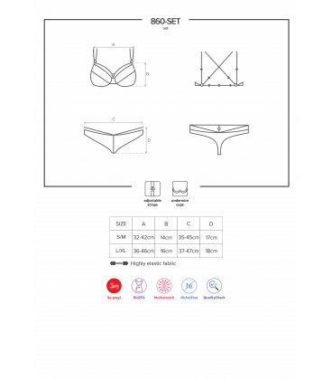 Obsessive - 860 Set & Thong, Red