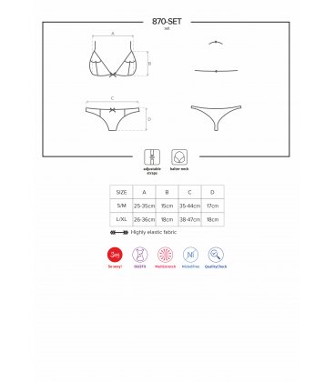 Obsessive - 870 Set & Thong, Red