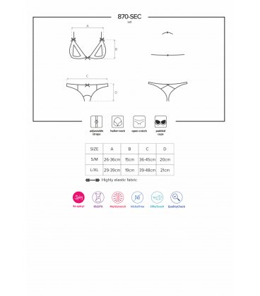 Obsessive - 870 Cupless Set & Crotchless Thong