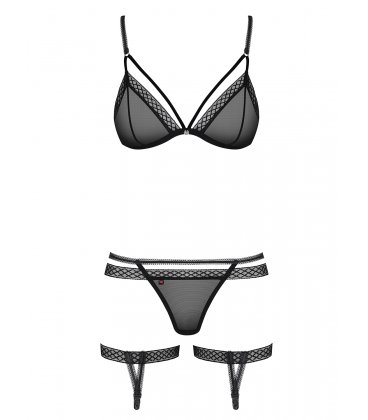 Obsessive - 855 Set w. Thong & Suspenders