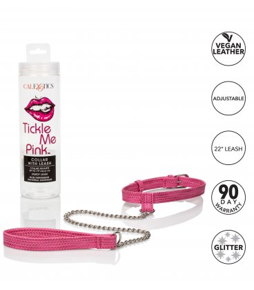 Tickle Me Pink Collar with Leash