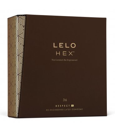 Lelo - HEX Respect XL kondomer, 36-pack