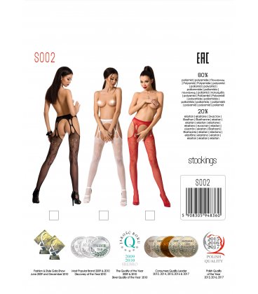 Passion - S002 Garter Stockings, Red