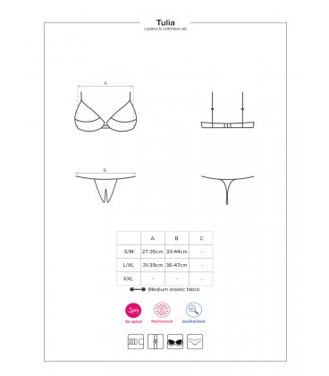 Obsessive - Tulia Cupless Set & Thong