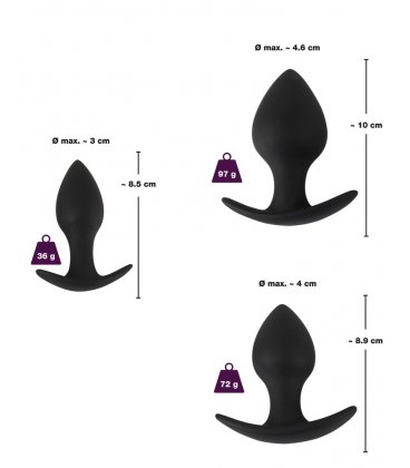 Black Velvets - 3-piece Anal Trainer Set