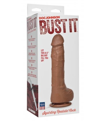 Bust It - Squirting Realistic Cock, Light Brown