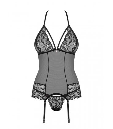 Obsessive - 838 Corset & Thong, Black