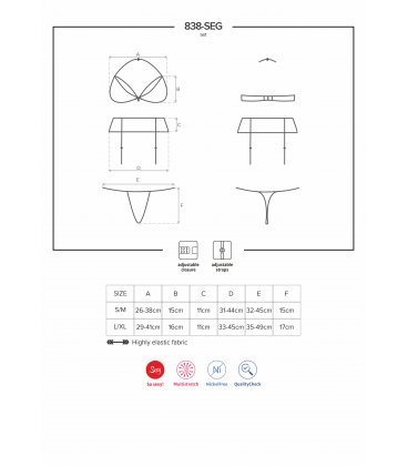 Obsessive - 838 Garter Set, Black