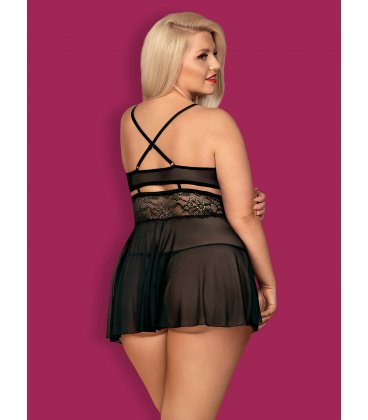 Obsessive - 838 Babydoll & Thong, Black