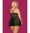 Obsessive - 838 Babydoll & Thong, Black