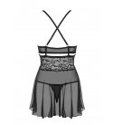 Obsessive - 838 Babydoll & Thong, Black