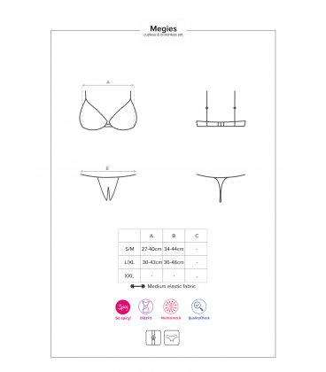 Obsessive - Megies Cupless Bra & Crotchless Thong