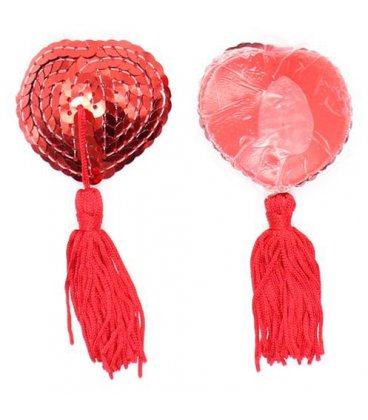 Nipple Heart Covers, Red