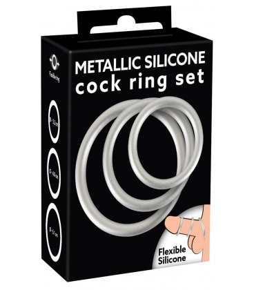 Metallic Silicone Cock Ring Set