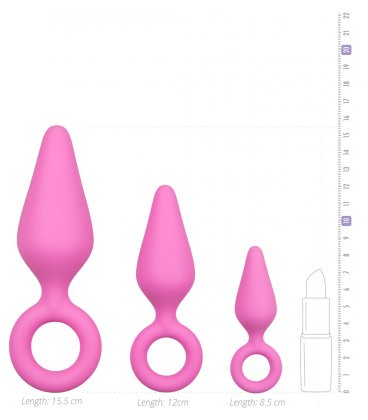 EasyToys - Buttplug Set With Pull Ring, Pink