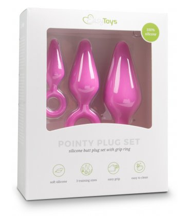 EasyToys - Buttplug Set With Pull Ring, Pink