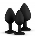 EasyToys - Silicine Buttplug Set With Diamond, Black