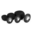 EasyToys - Silicine Buttplug Set With Diamond, Black