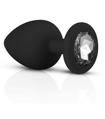 EasyToys - Silicine Buttplug Set With Diamond, Black