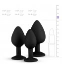 EasyToys - Silicine Buttplug Set With Diamond, Black
