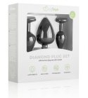EasyToys - Silicine Buttplug Set With Diamond, Black