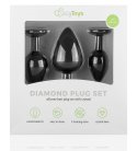 EasyToys - Silicine Buttplug Set With Diamond, Black