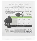 EasyToys - Silicine Buttplug Set With Diamond, Black