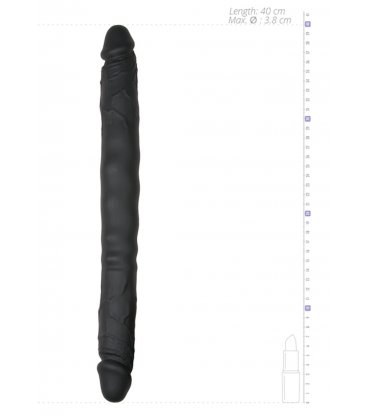 EasyToys - Silicone Double Ended Dildo 40cm, Black