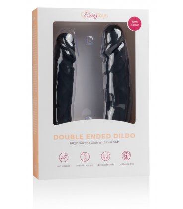 EasyToys - Silicone Double Ended Dildo 40cm, Black