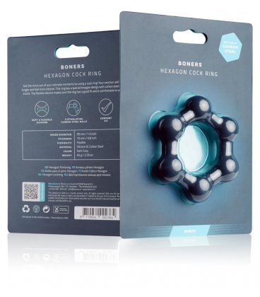 Boners - Hexagon Cockring With Steel Balls