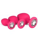 EasyToys - Silicine Buttplug Set With Diamond, Pink