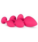 EasyToys - Silicine Buttplug Set With Diamond, Pink