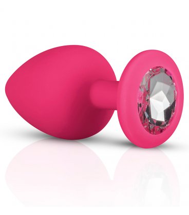 EasyToys - Silicine Buttplug Set With Diamond, Pink