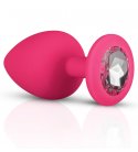 EasyToys - Silicine Buttplug Set With Diamond, Pink