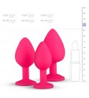 EasyToys - Silicine Buttplug Set With Diamond, Pink