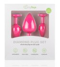 EasyToys - Silicine Buttplug Set With Diamond, Pink