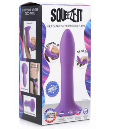 Squeeze-It - Flexible Silicone Dildo, Purple