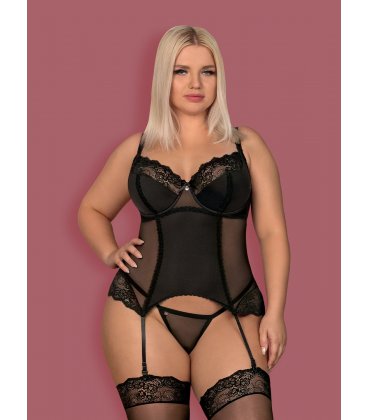 Obsessive - Amallie Corset & Thong, Black
