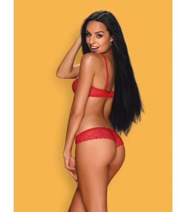Obsessive - Alabastra Set & Crotchless Thong, Red